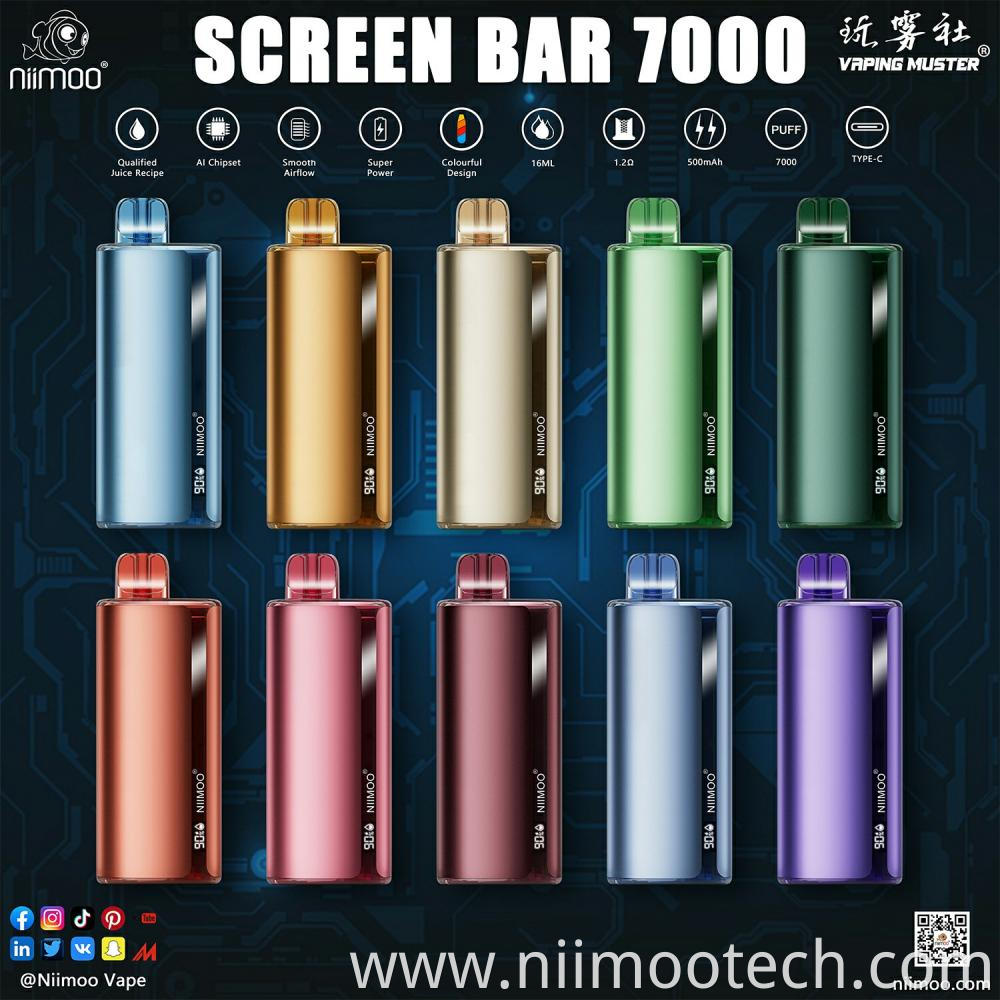 Screen Bar E-Cigarette 7000 Puff